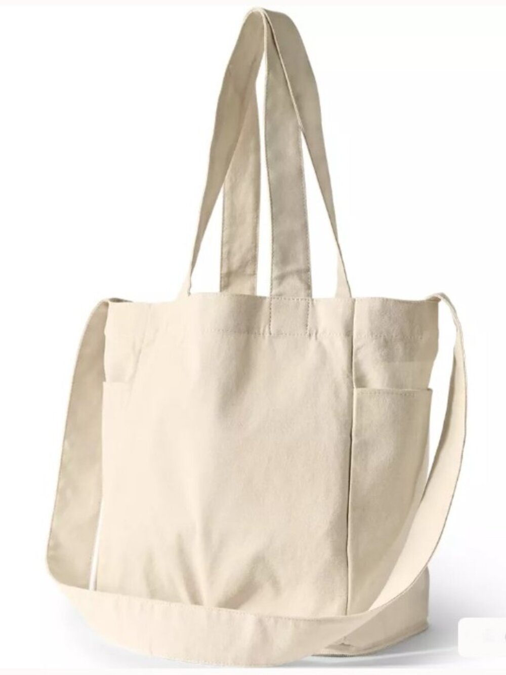 LANDS END ZIP-UP CANVAS TRAVEL TOTE